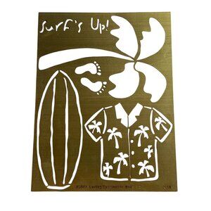 Surfs Up Brass Stencil By Lasting Impressions M10 Tropical Design